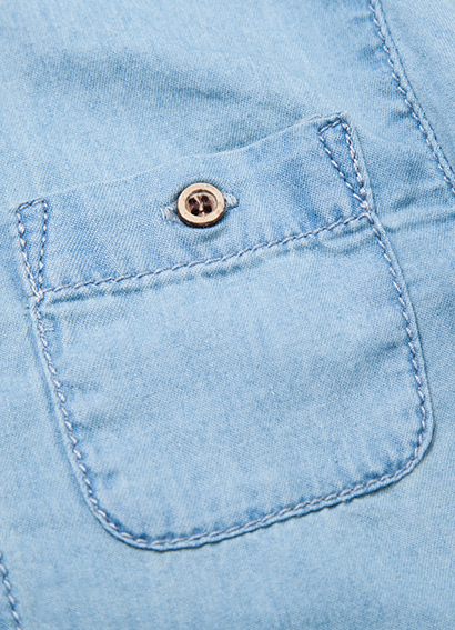100% Cotton Denim Washed Shirt For Baby Boys